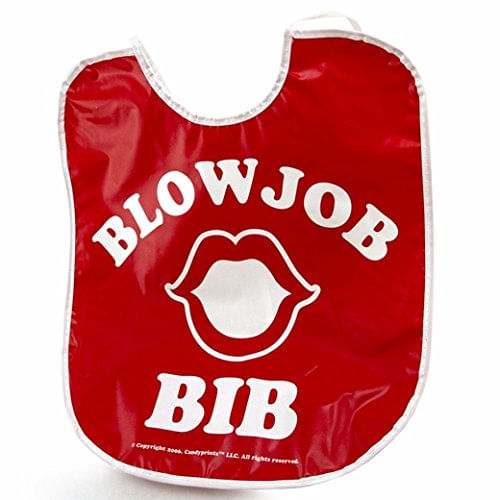 Babador De Festa Candyprints Blow Job Bib Gag Gift Vermelho E Branco