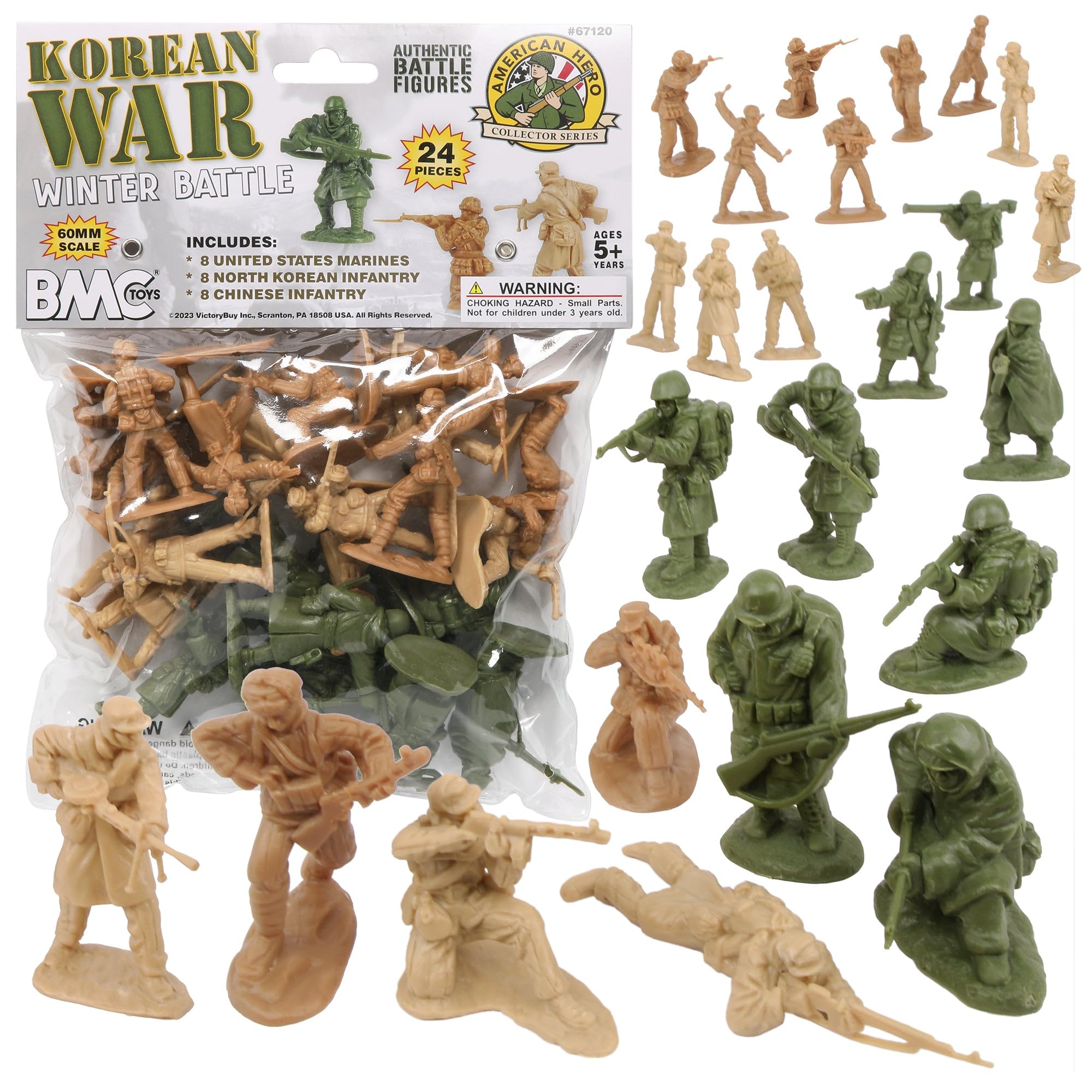 Conjunto De Bonecos Bmc Korean War Winter Battle 24 Soldiers 60mm