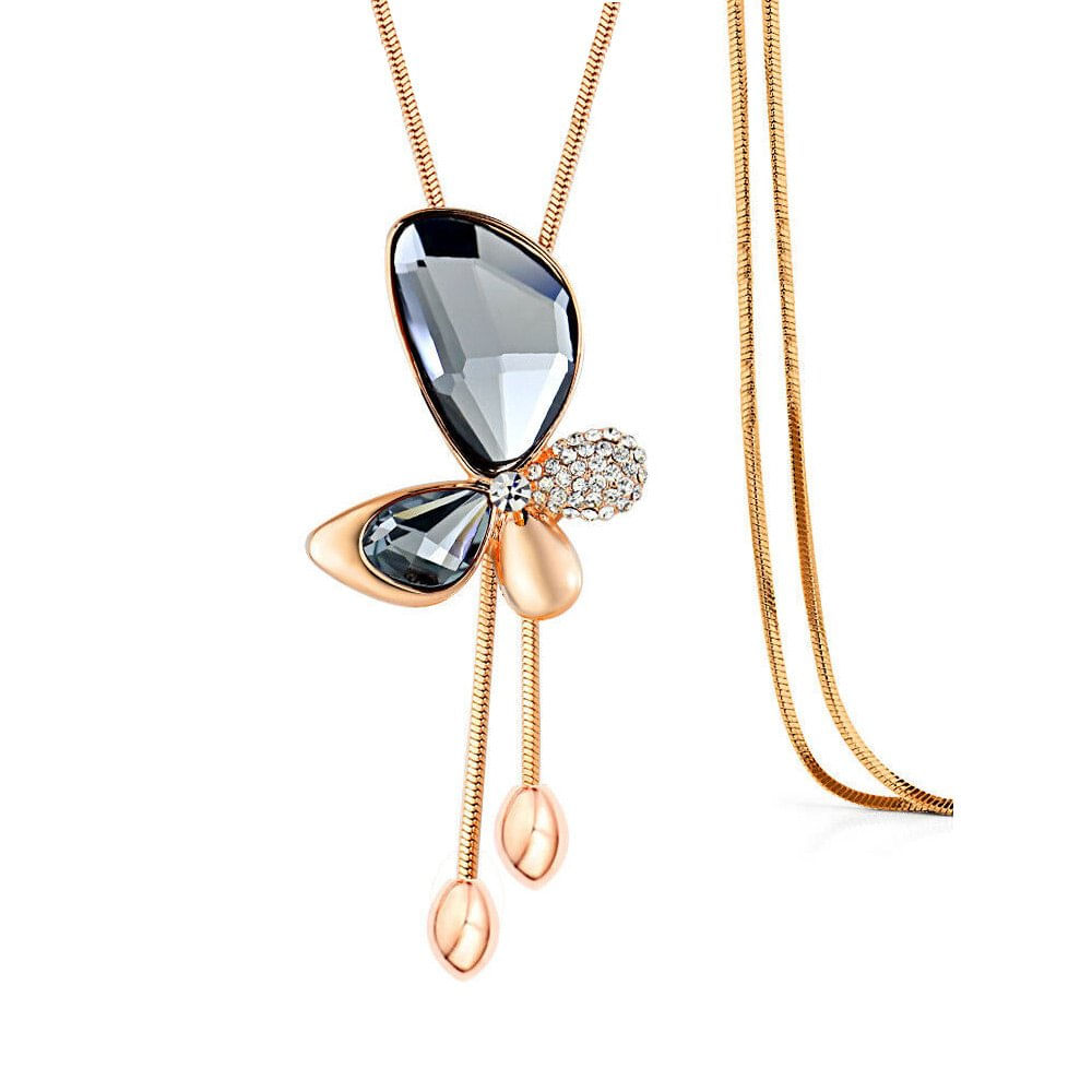 Colar Merdia Long Chain Butterfly Pingente Para Mulheres