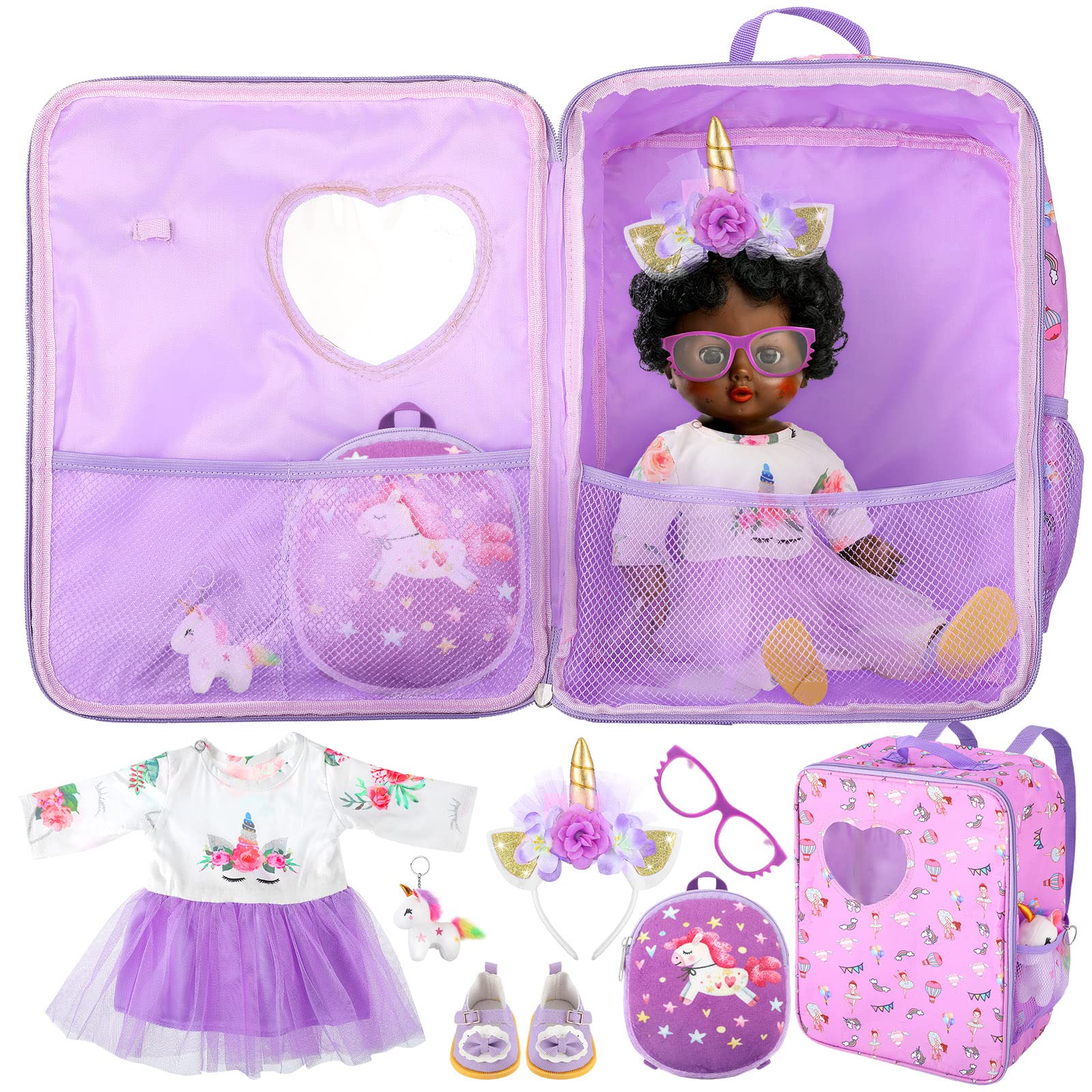 Conjunto De Porta-bonecas Wettarn De 18 Polegadas Com Roupas E Acessórios