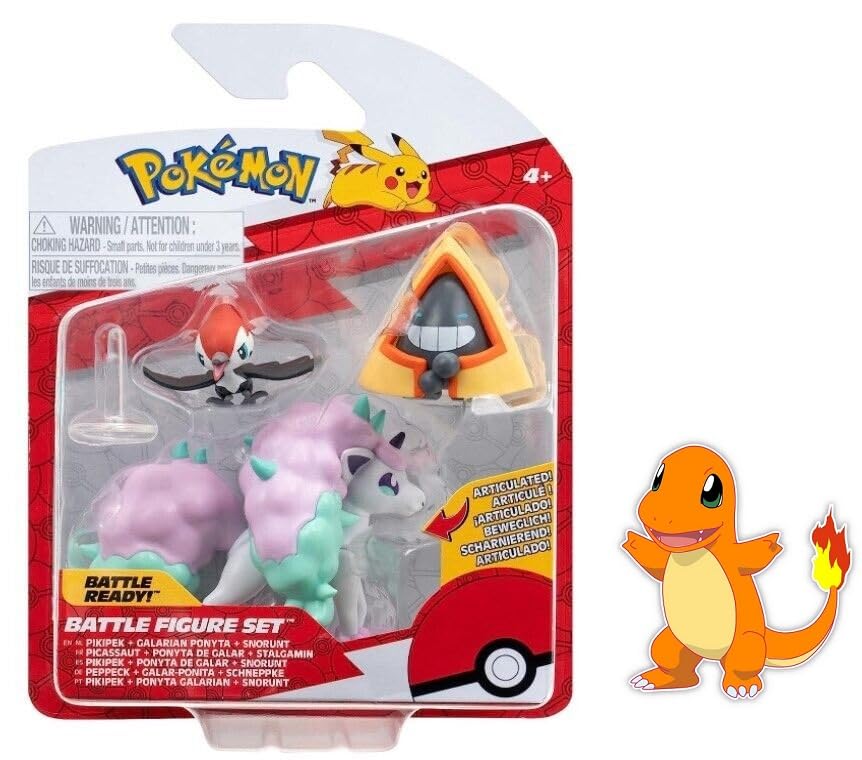Boneco De Ação Pokémon Clip N Go Battle Com Adesivo Bônus