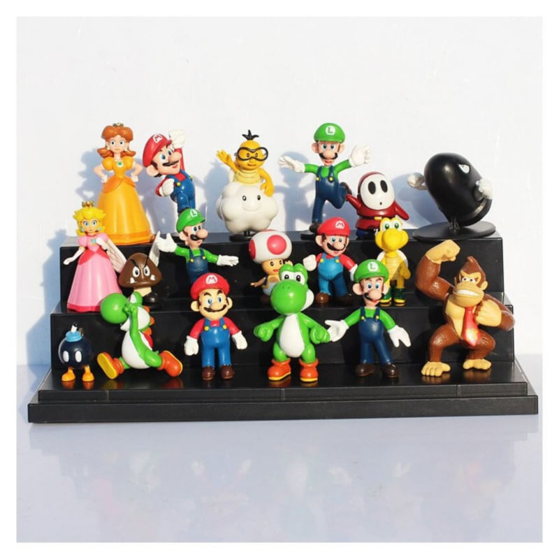 Boneco De Desenho Animado Super Mario Bros, Conjunto De 18 Personagens