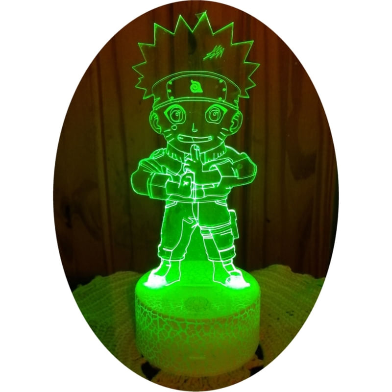 Lâmpada 3d Illusion Mini Usumaki De 7 Cores Led Anime Com Usb