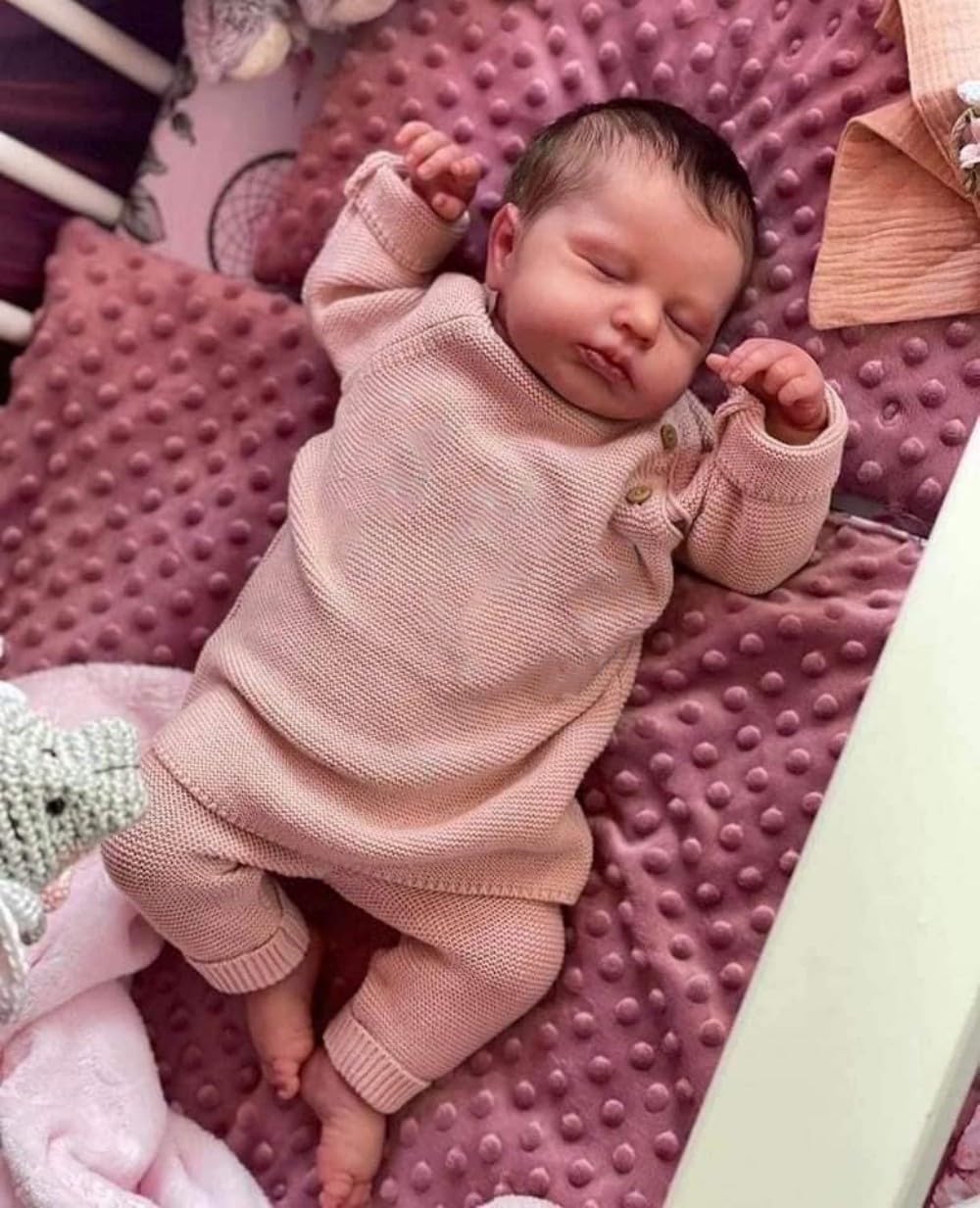 Boneca Renascida, Anano Loulou, Silicone, Corpo Inteiro, 50 Cm, Menina