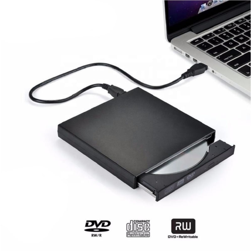 Gravador Externo De Cd E Dvd Usb 2.0 Portable Slim