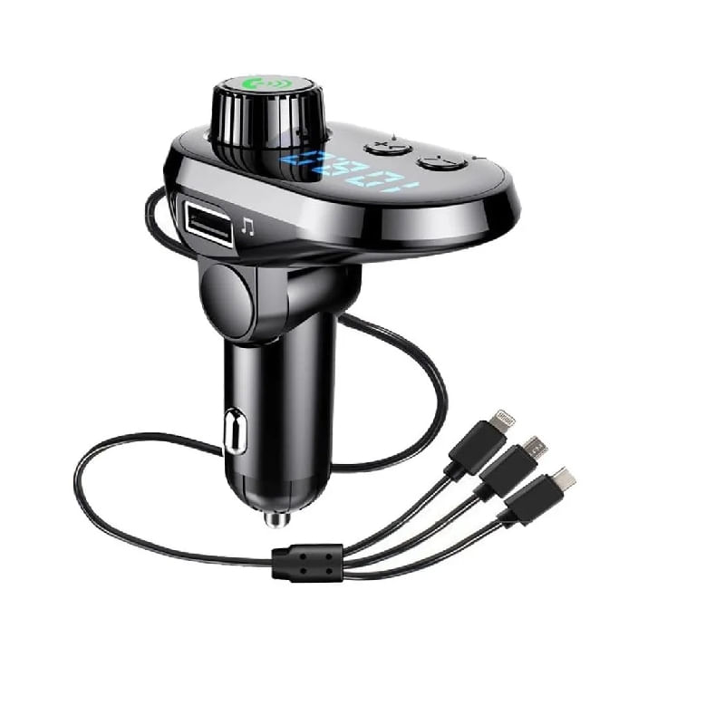 Transmissor Fm Bluetooth 5 Em 1 Com Kit De Carro Sem Usar As Mãos