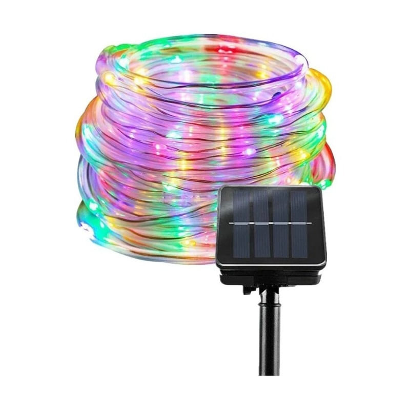 Solar Chain Tube Garland 10m 100 Led Multicolor Lights
