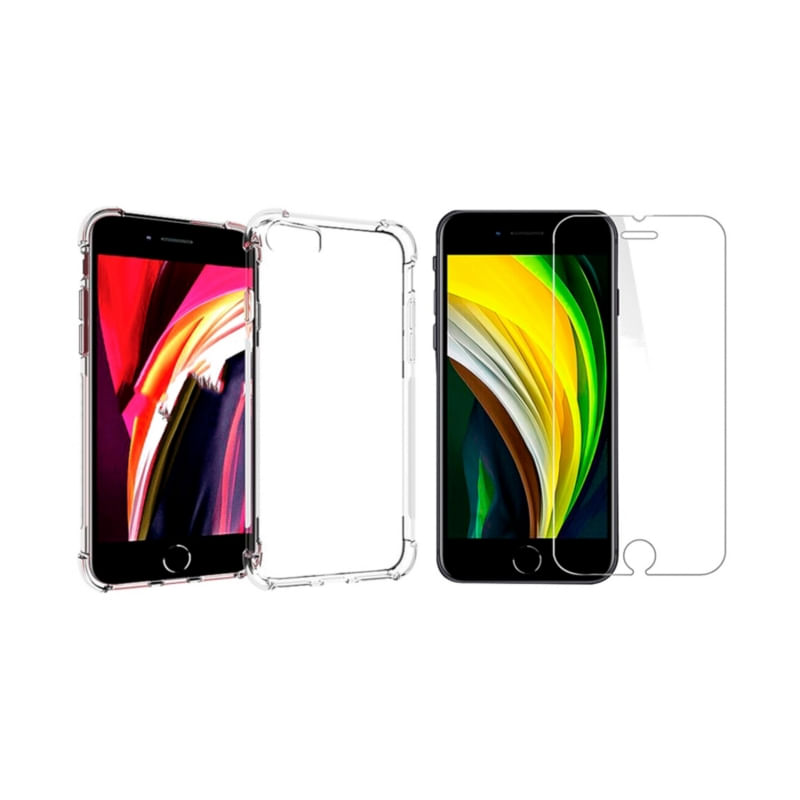 Capa E Película De Vidro Para Iphone Se 2020 Transparente