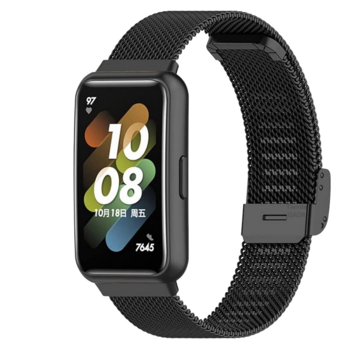 Pulseira De Metal Intercambiável Para Huawei Band 7 - Preta