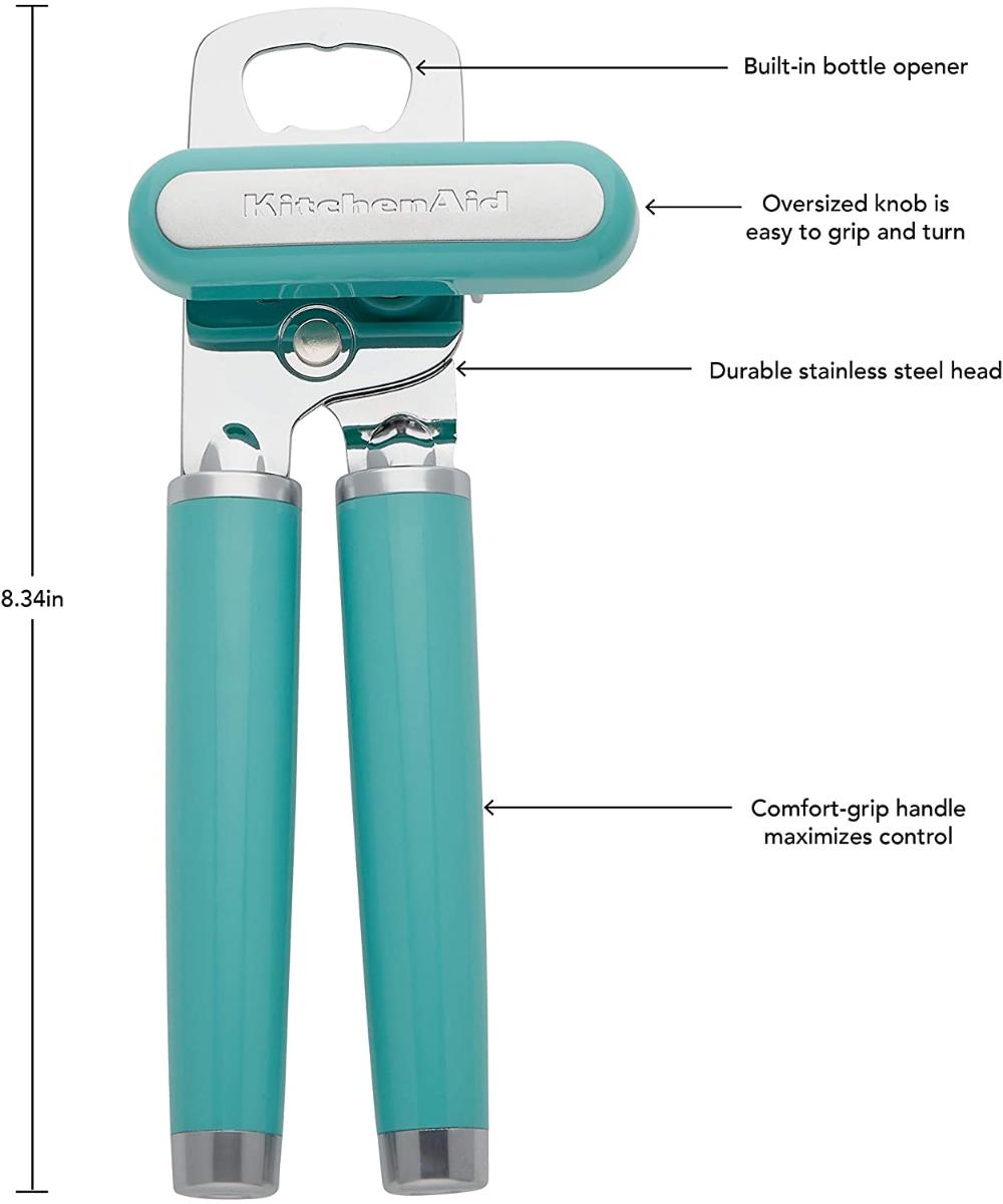 KitchenAid Classic Multifunction Can Opener / Abridor de Garrafas, 8,34 polegadas, Aqua Sky