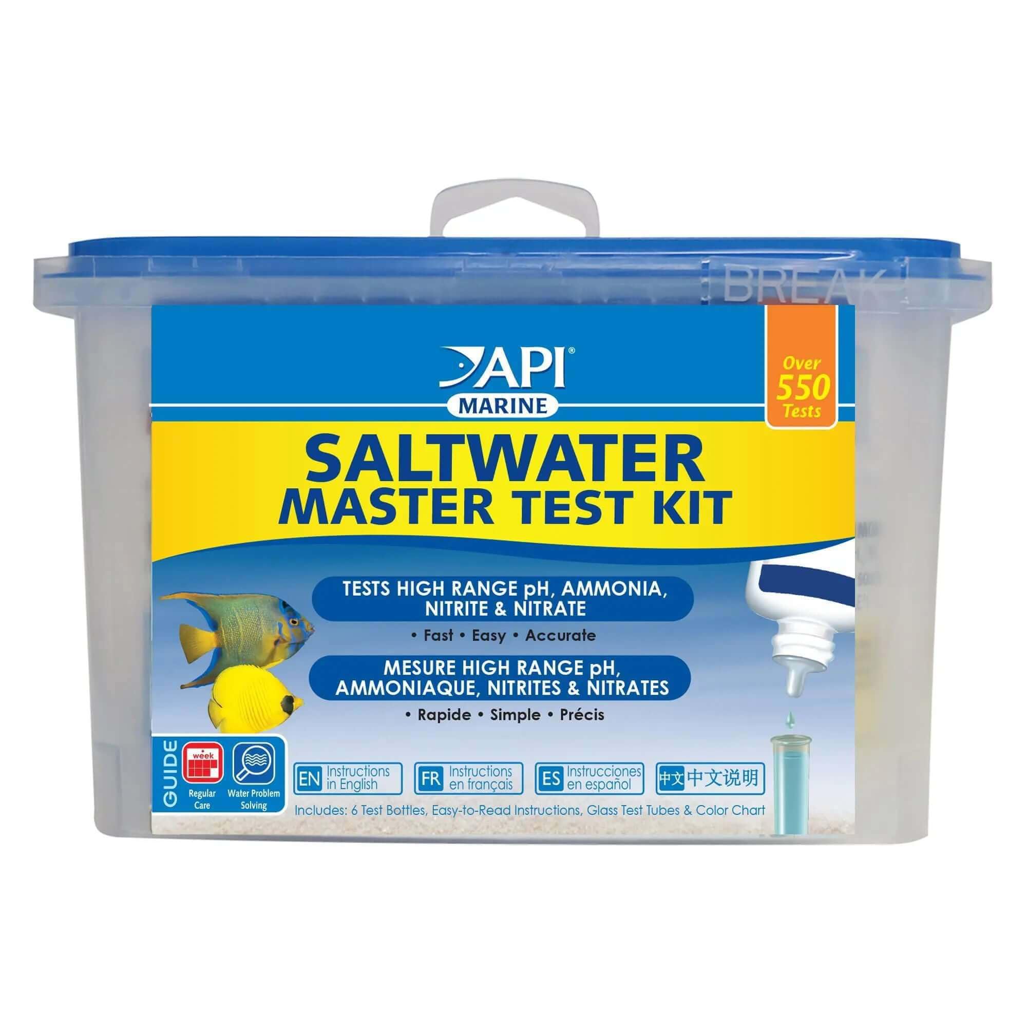 Kit De Teste De Água Api Saltwater Master Test Kit 550-test