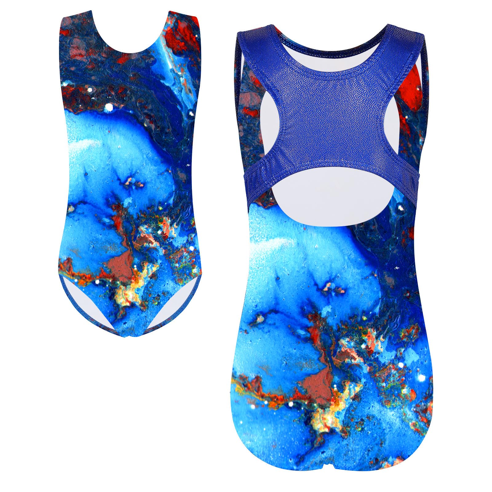 Collant De Ginástica Tfjh E 376 Para Meninas Azul Branco 8a