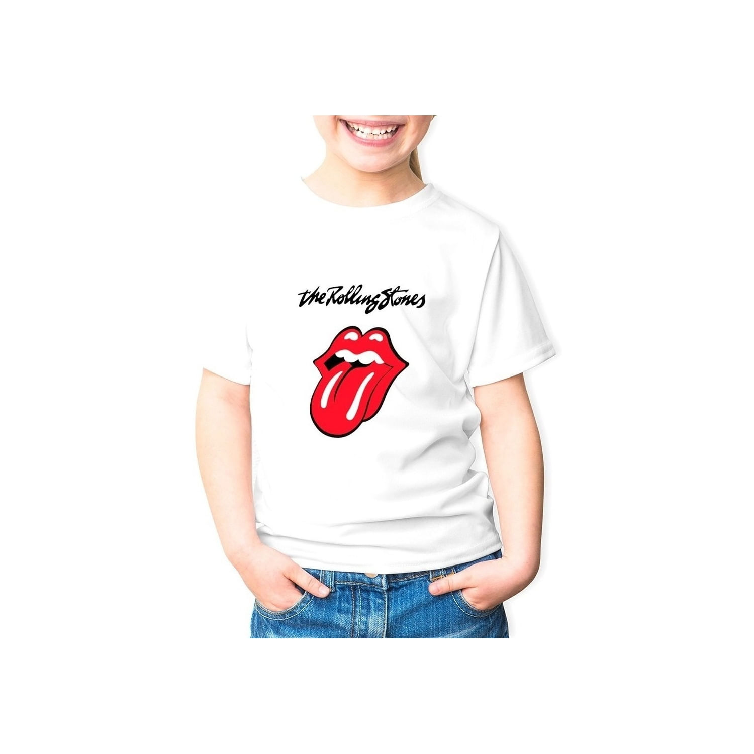 Camiseta Rolling Stones Rock Band Estampada Para Meninas E Meninos