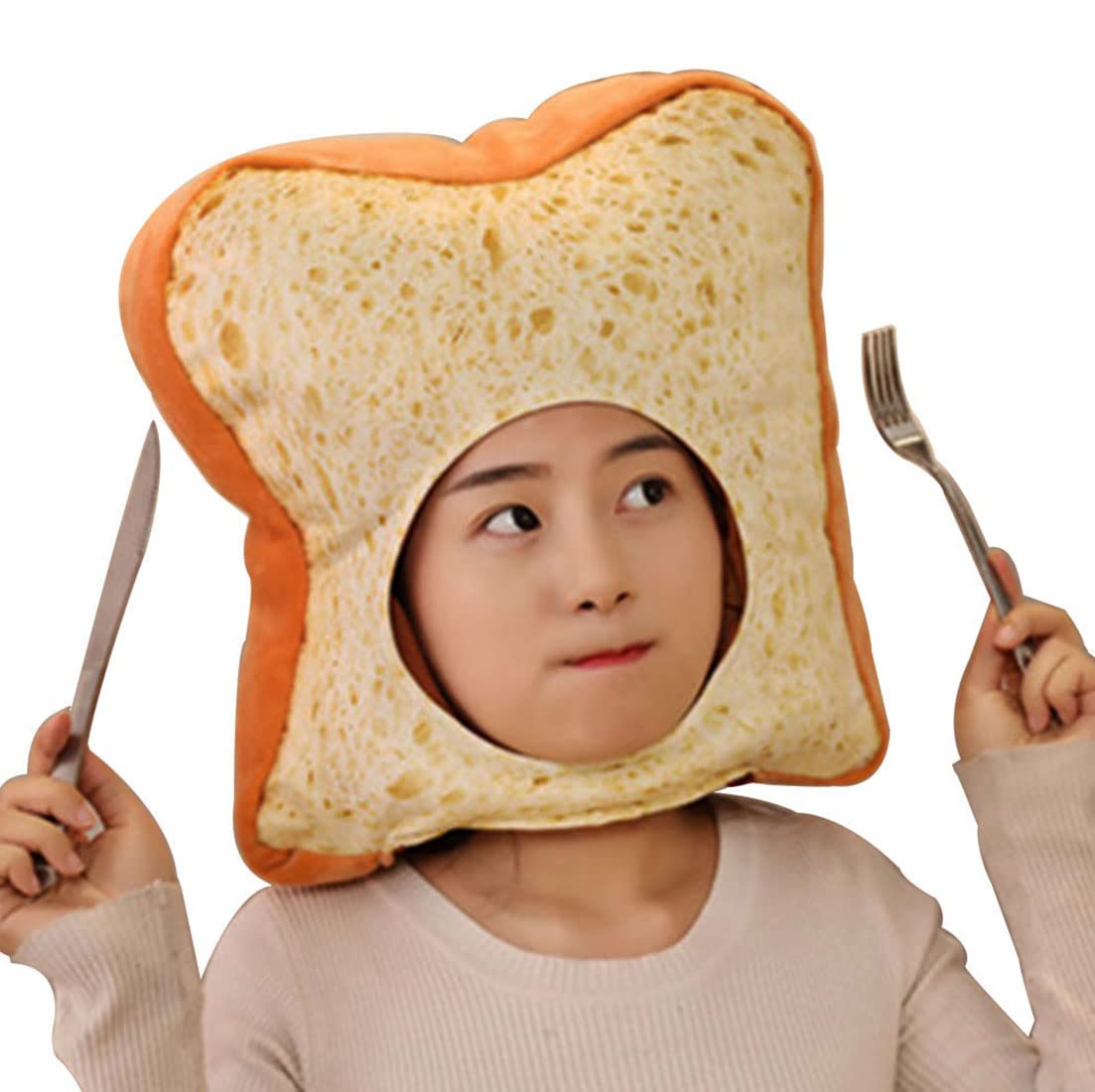 Chapéu De Fantasia Beesum 2023 Cute Toast Plush Bread Para Adultos