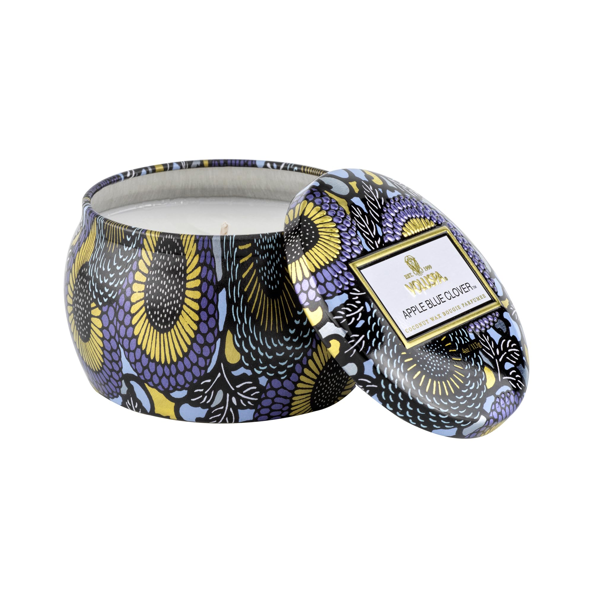 Vela Voluspa Mini Tin Apple Blue Clover 25h De Tempo De Queima
