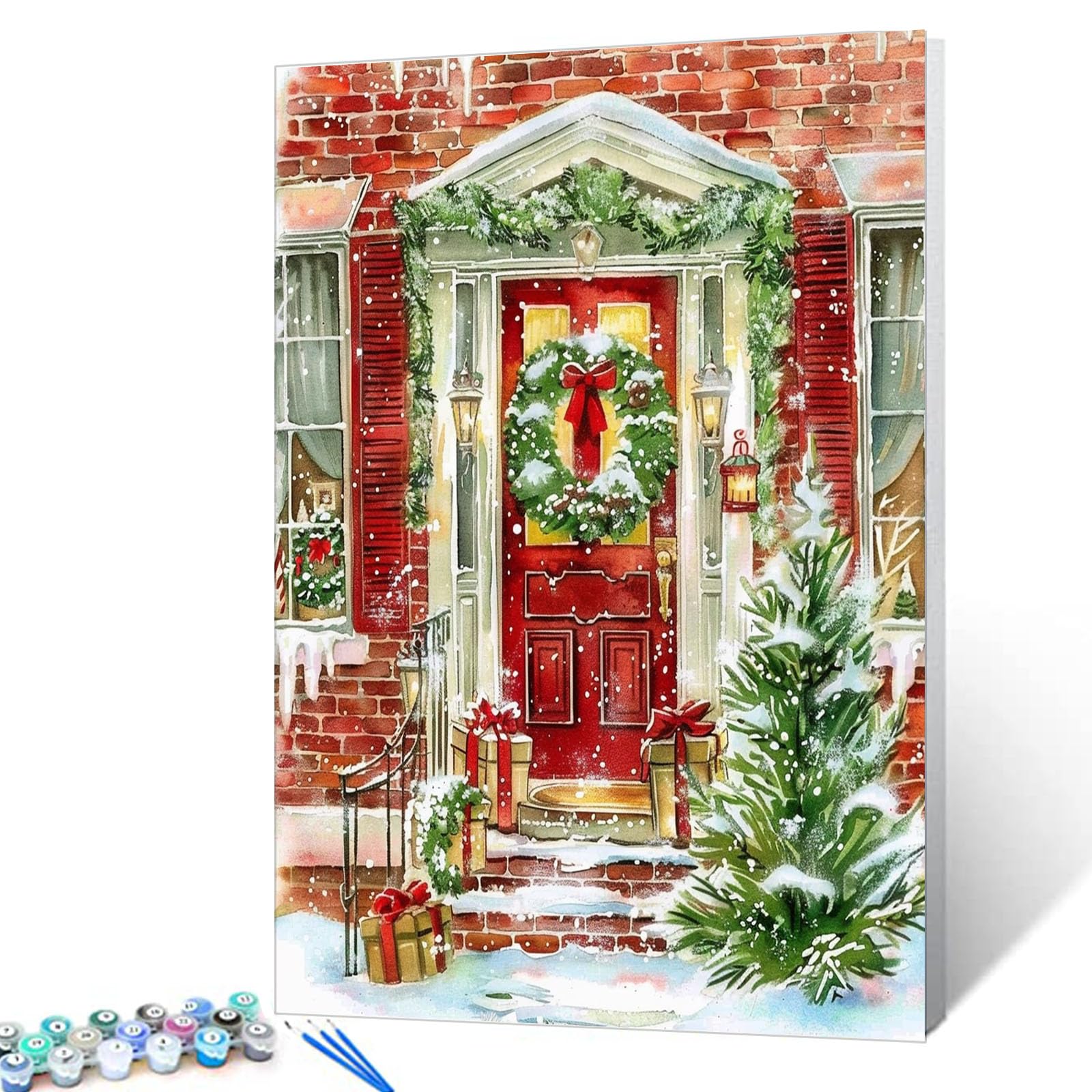 Kit Paint By Numbers Presente De Árvore De Natal Aihonmin 40x50cm