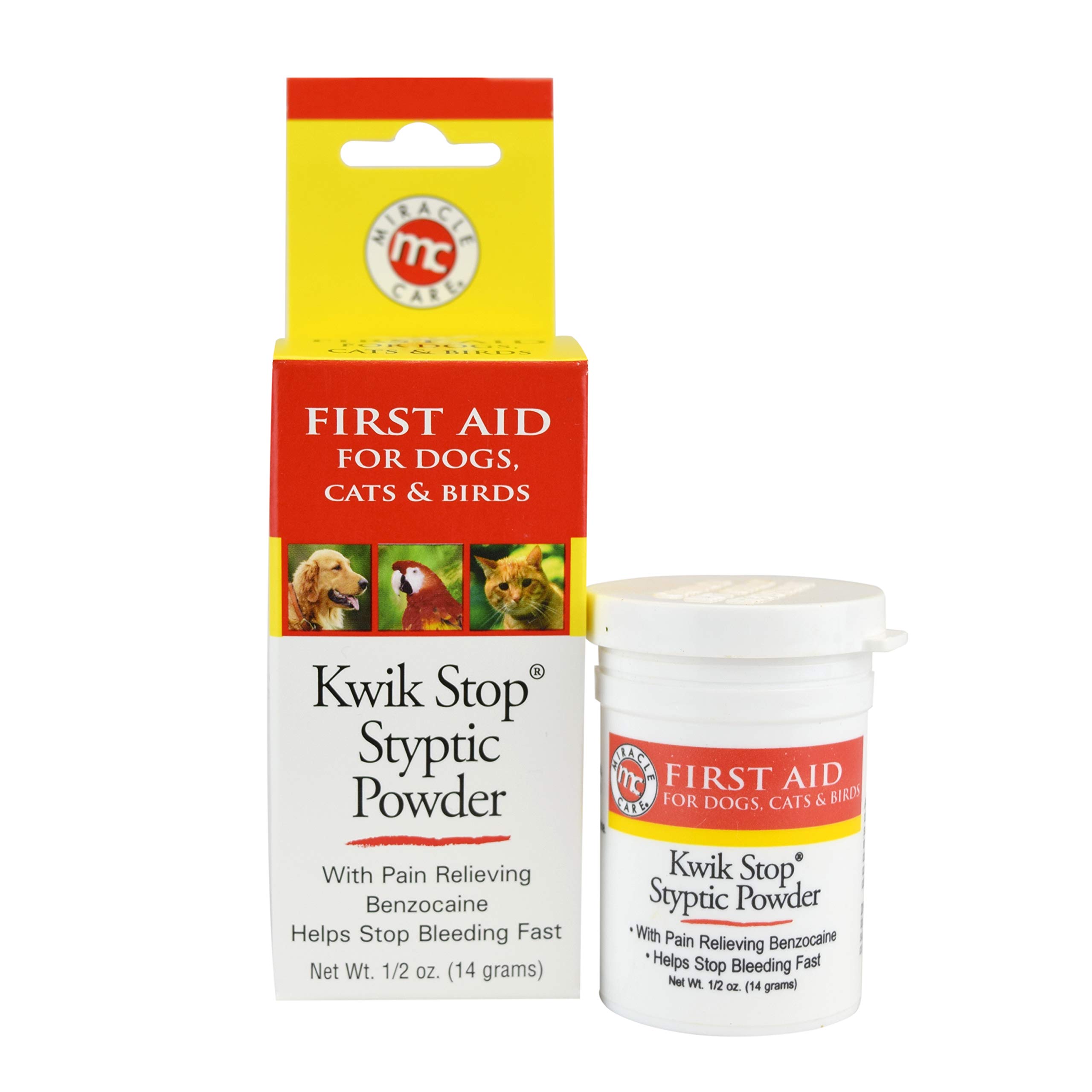Styptic Powder Miracle Care Kwik Stop 15 Ml Para Cães, Gatos E Pássaros