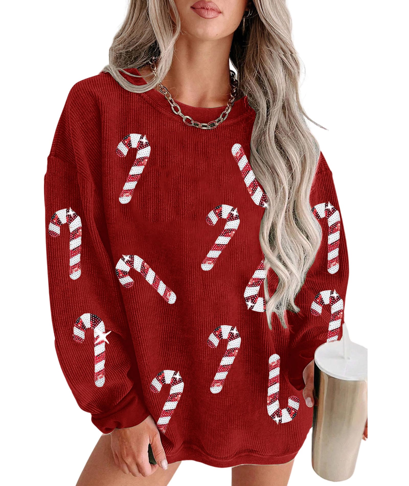 Moletom Urchics Oversized Para Mulheres Com Gola Redonda E Manga Comprida