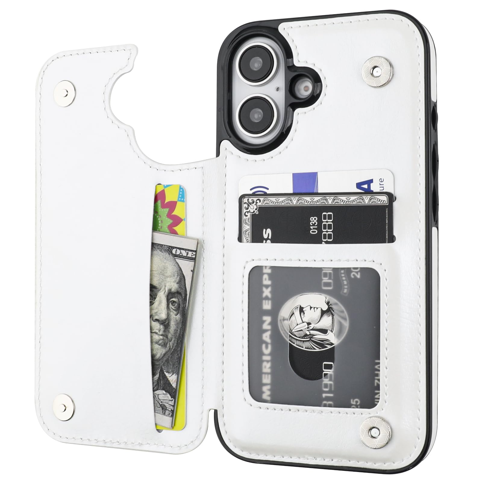 Capa Tipo Carteira Onetop Compatível Com Iphone 16 6.1" Branca
