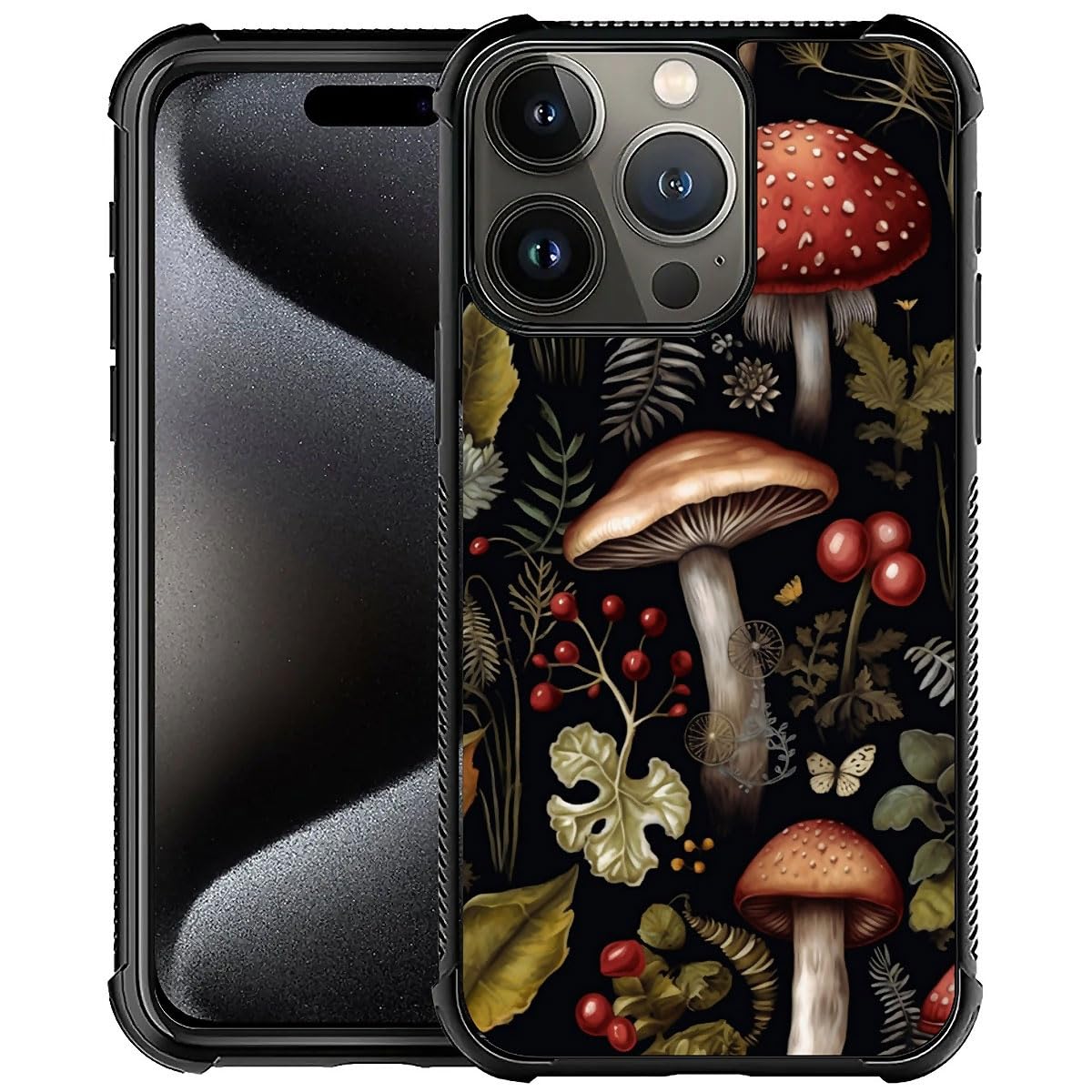 Capa De Telefone Tnxee Compatível Com Iphone 16 Pro Max Mushrooms