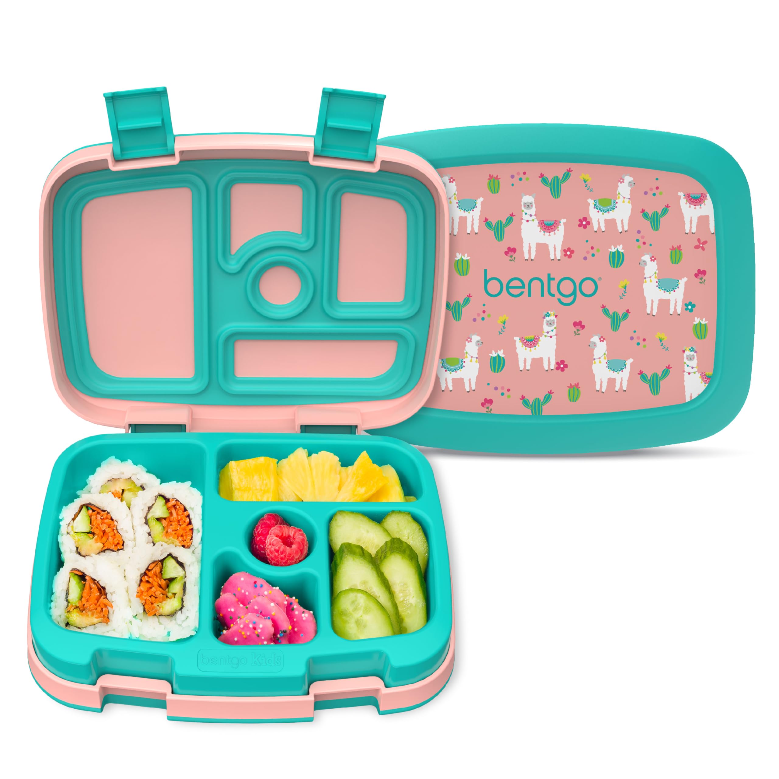 Lunch Box Bentgo Kids Print Lhamas De 5 Compartimentos À Prova De Vazamentos