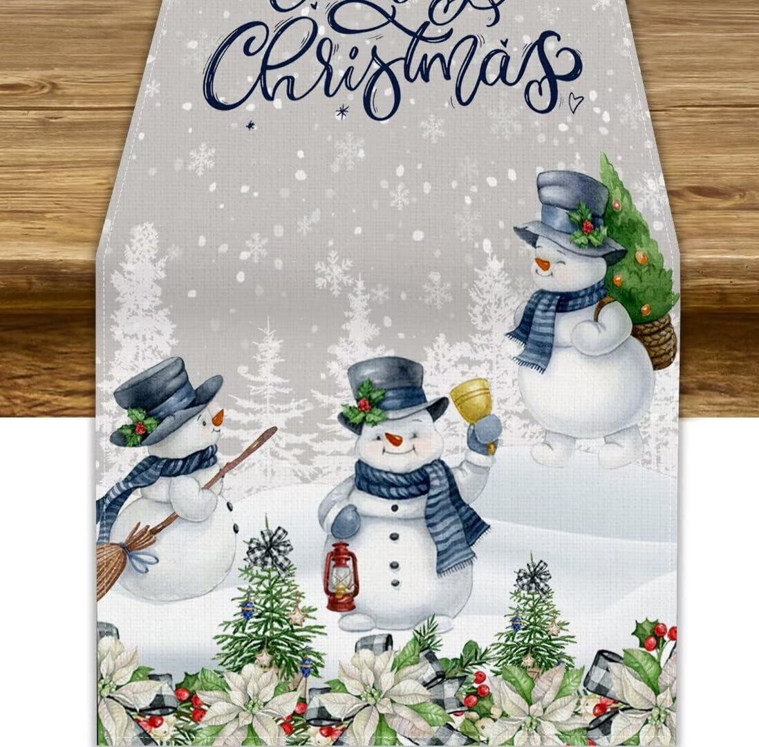 Table Runner Janjcurt Christmas Snowman Xmas 33x178cm