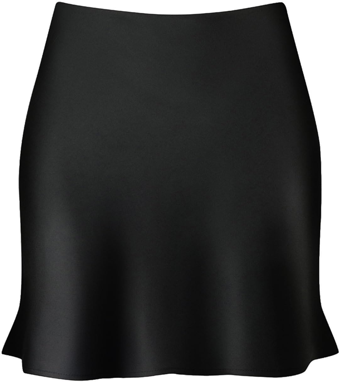 Minissaia Reaowazo Satin Ruffle Bodycon De Cintura Alta Preta