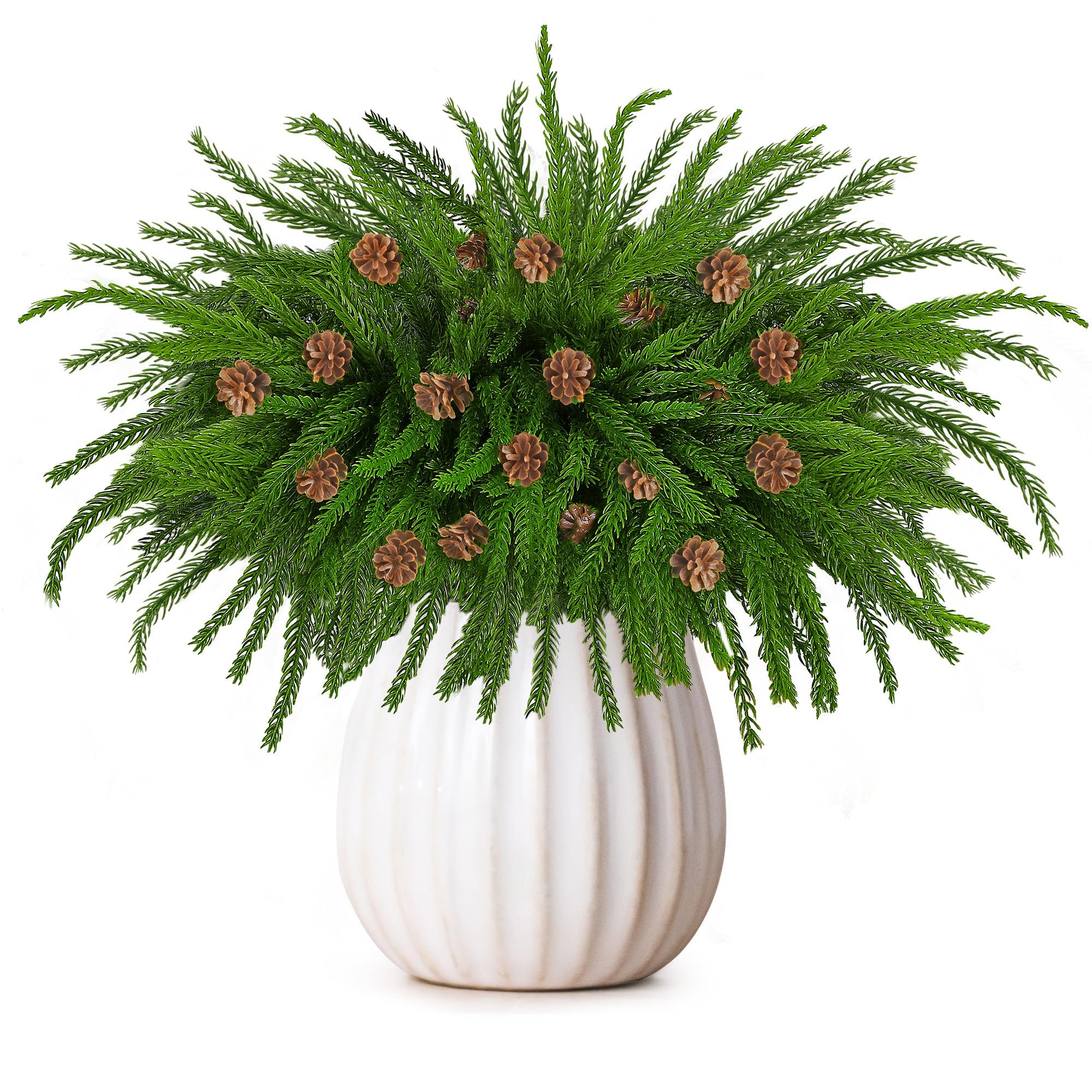 Galhos Artificiais De Pinheiro Norfolk De Natal De 45 Cm Com Pinhas