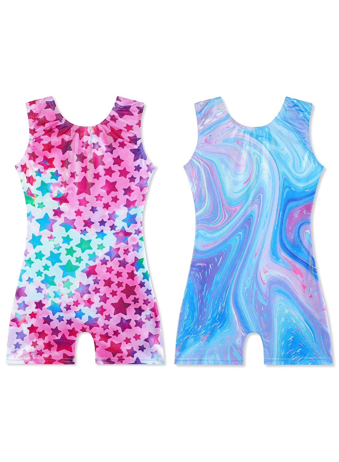 Collants De Ginástica Eqsjiu Star Marble Com Shorts De 6 A 7 Anos, Pacote Com 2 Unidades