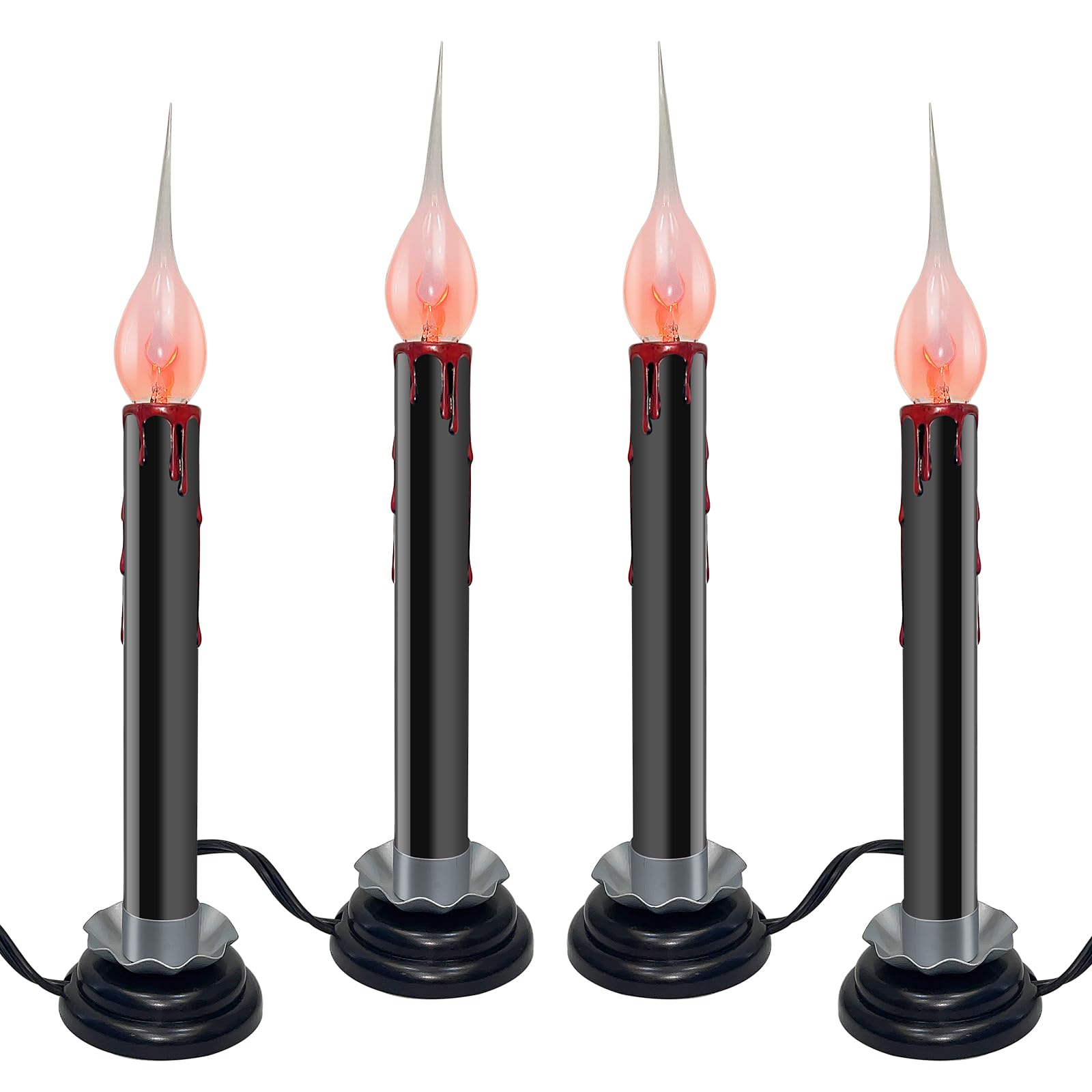 Velas Elétricas De Natal Para Janelas, Pacote Com 4, 18 Cm, Pretas