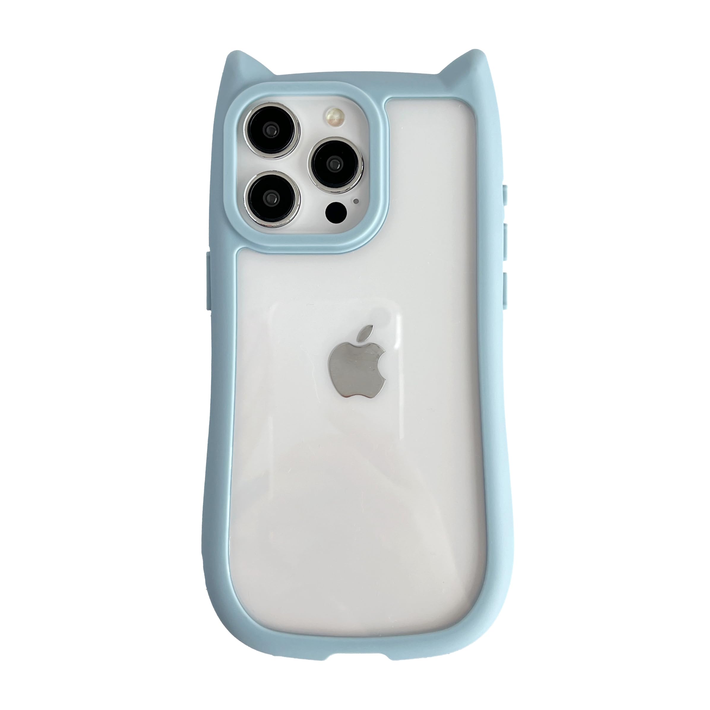 Capa De Telefone Fliracon Cute Cat Ears Clear Para Iphone 13 Pro Azul