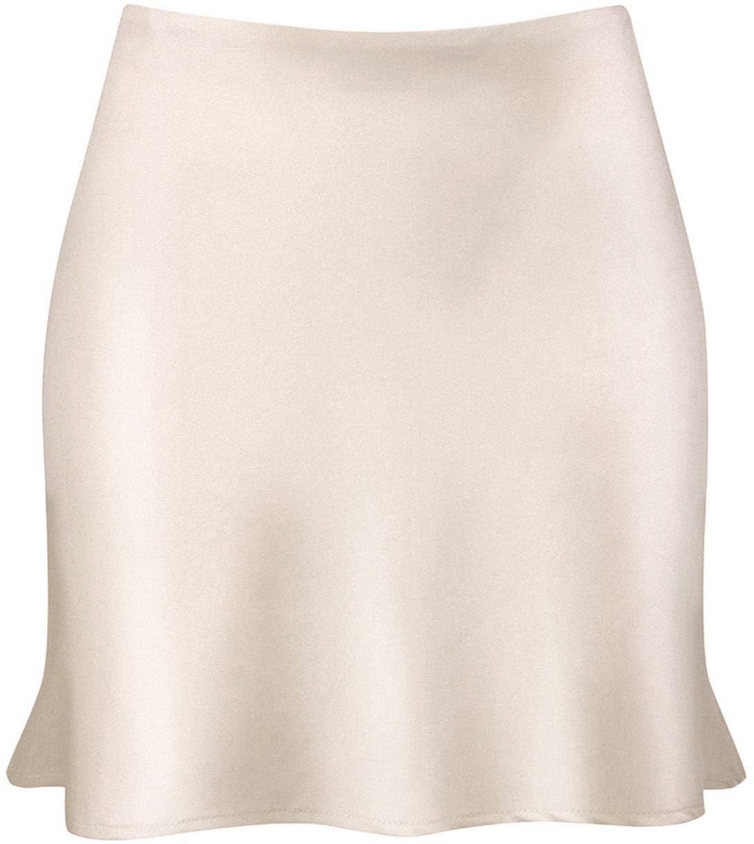 Minissaia Reaowazo Satin Ruffle Bodycon, Cintura Alta, Bege, Xxl