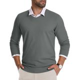 Suéter Masculino Com Decote Em V, Pulôver Tricotado Crysully, Verde Militar L