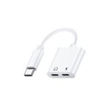 Adaptador Duplo Ac De Carregamento De Áudio Tipo C Tipo C 18w Branco
