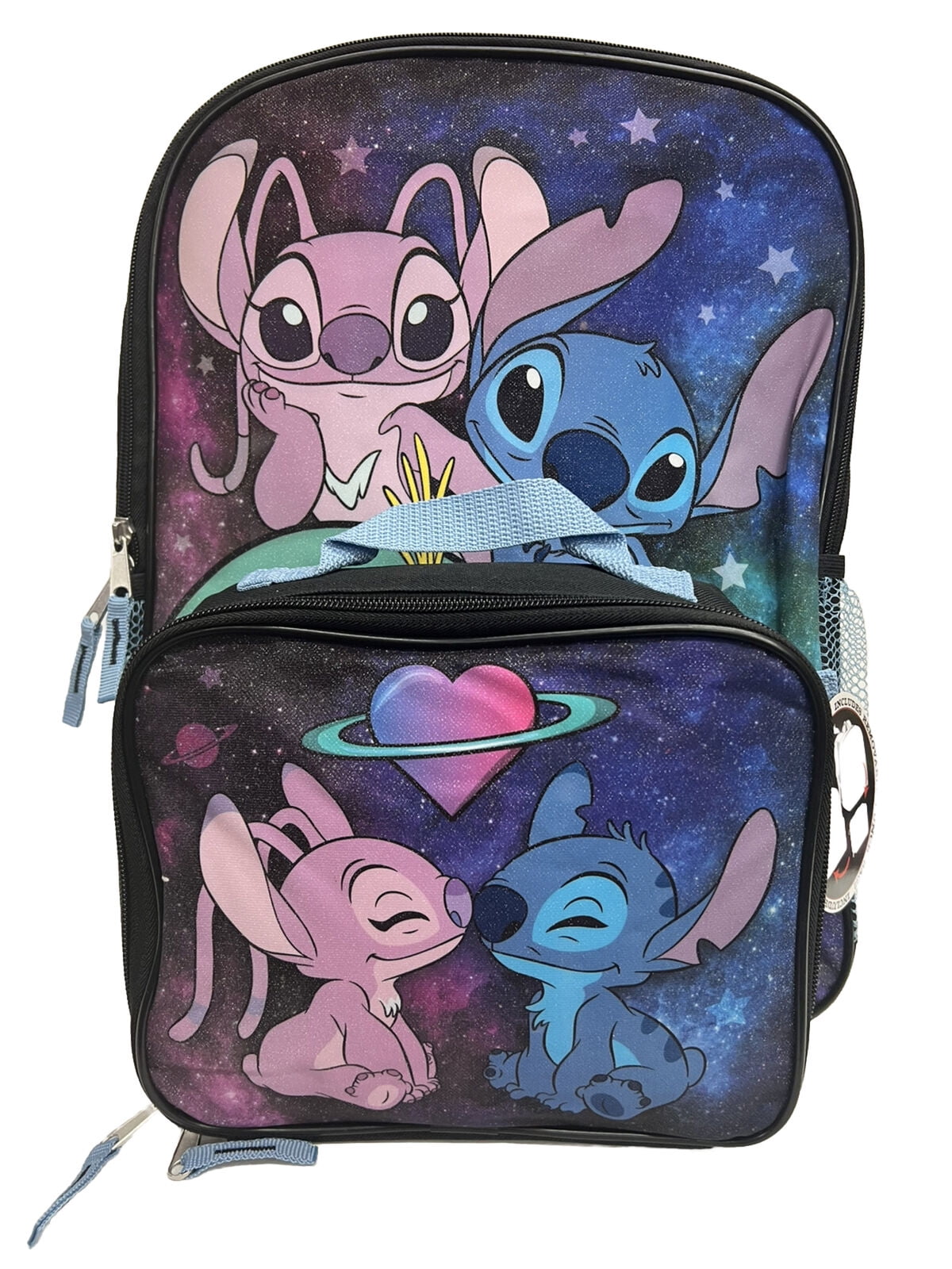 Mochila Disney Lilo And Stitch 40cm Com Kit De Almoço Isolado
