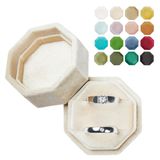 Ring Box Vacfulliven Velvet Wedding 2 Slots Champagne