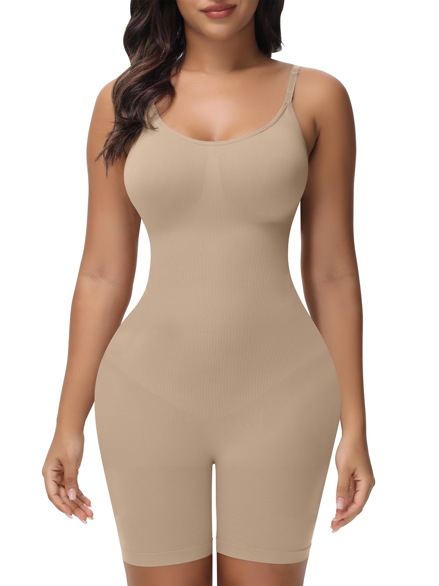 Macacão Shapewear Lommoj Tummy Control Butt Lifter Beige S