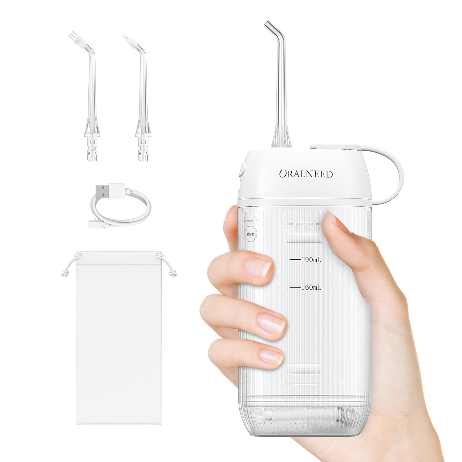 Water Flosser Oralneed Portable Mini Para Cuidados Com Os Dentes, Branco