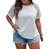 Camiseta Feminina Soly Hux Plus Size De Renda Contrastante Bege 2gg