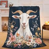 Cobertor Mecowcm Cute Goat Farmhouse Fleece Throw 100x125cm