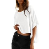 Blusas Dokotoo Summer Para Mulheres Plus Size Brancas De Manga Curta