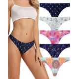 Tangas, Pacote Com 5 Roupas Íntimas Femininas, Sem Costura, Em Microfibra