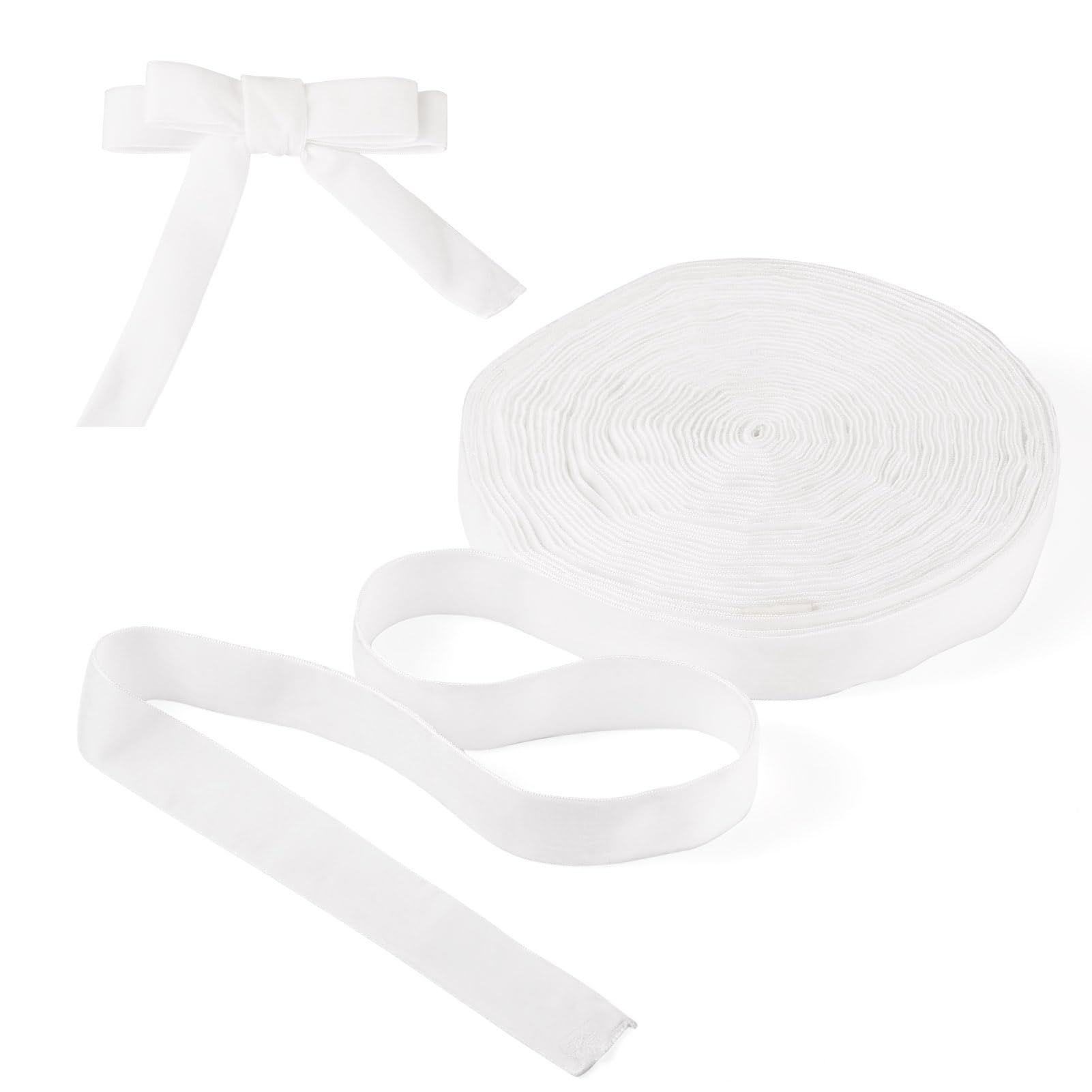 Ribbon Pandahall White Velvet 12,5 Jardas E 25 Mm Para Embrulho De Presente