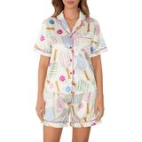 Conjunto De Pijamas Yiulangde Silk Satin Tennis Para Mulheres, Azul Jeans