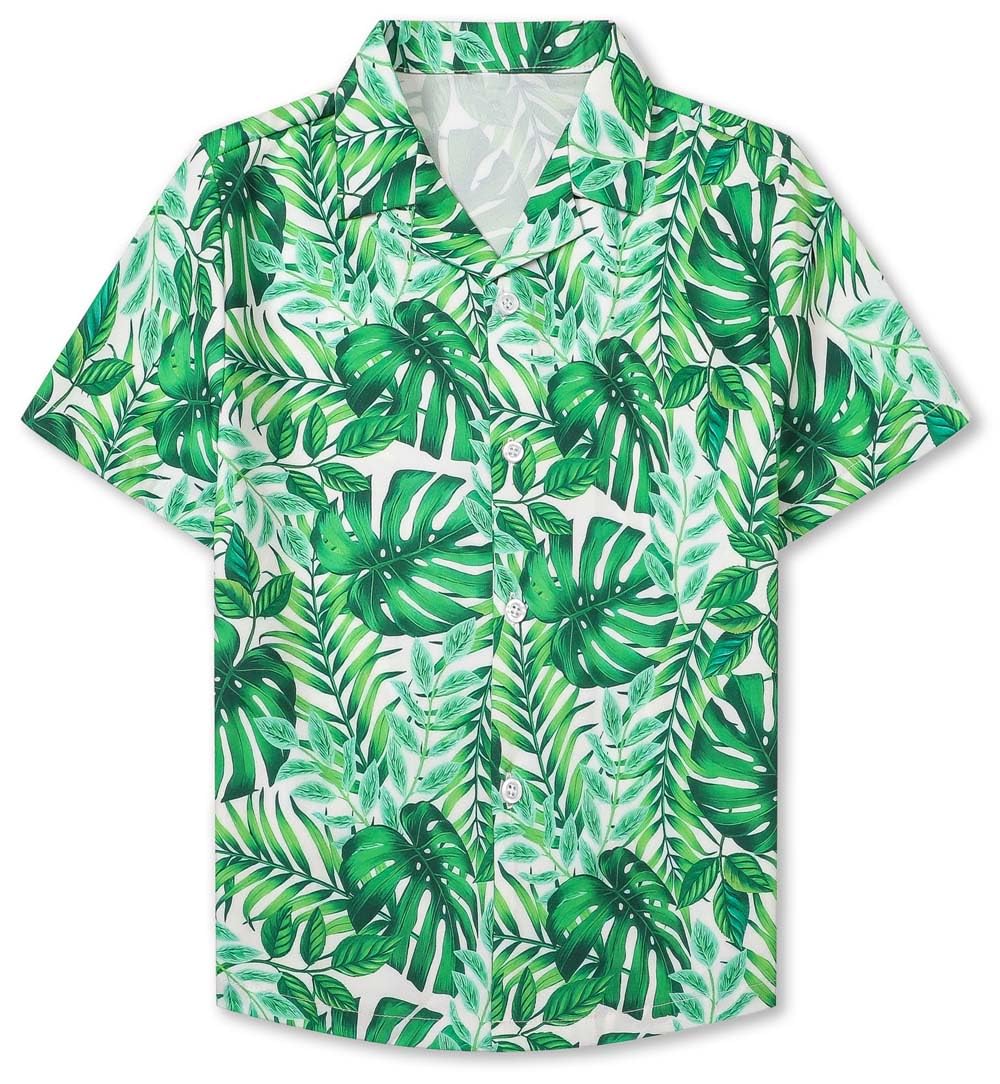 Camisa Sangtree Boys Havaiana De Manga Curta Floral 2-3t Verde