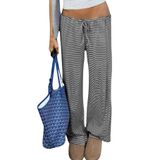 Calças De Pijama Codcm, Calças Compridas Femininas Listradas De Cintura Baixa