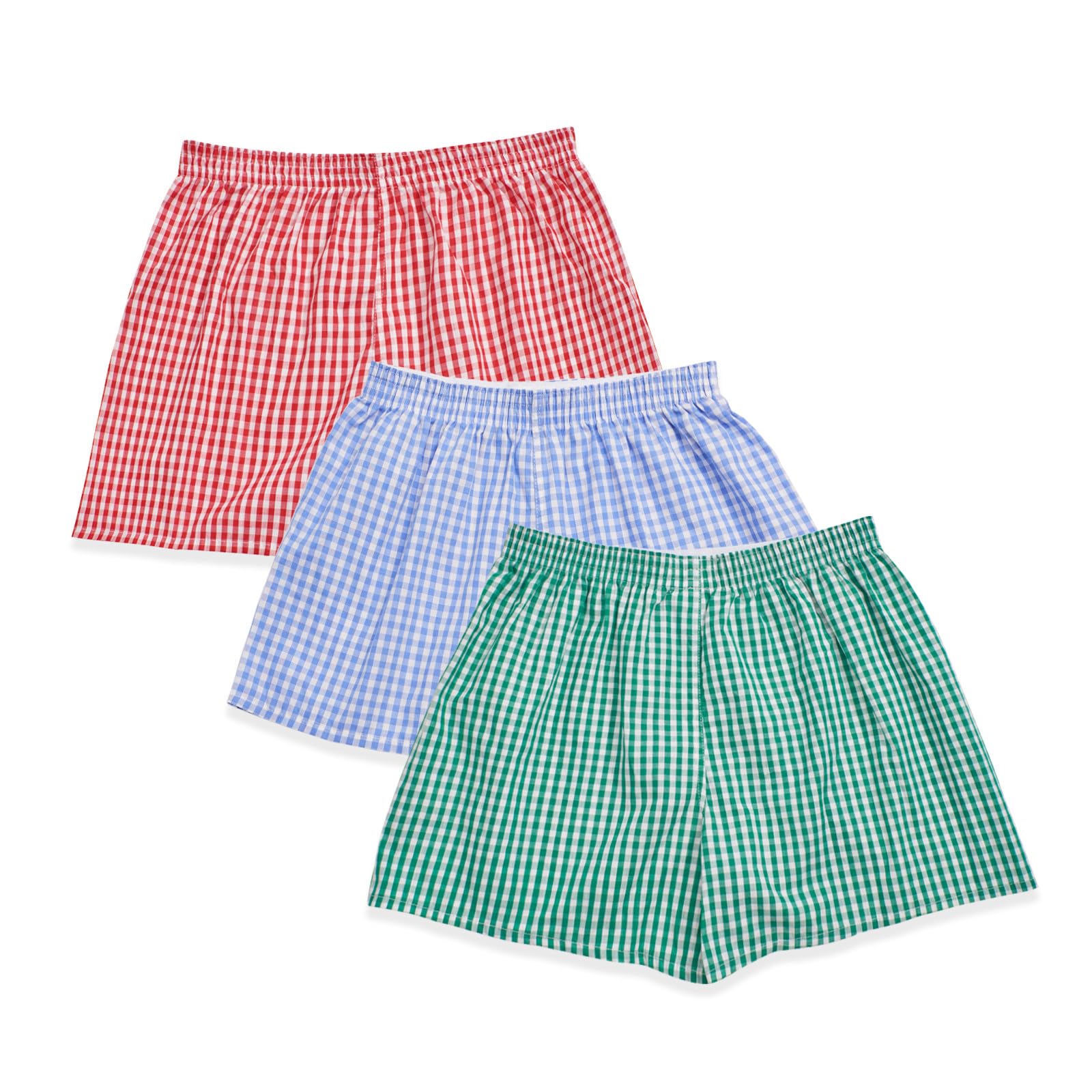 Shorts De Pijama Cinvik Gingham Boxer Para Mulheres Verdes Xadrez Xl