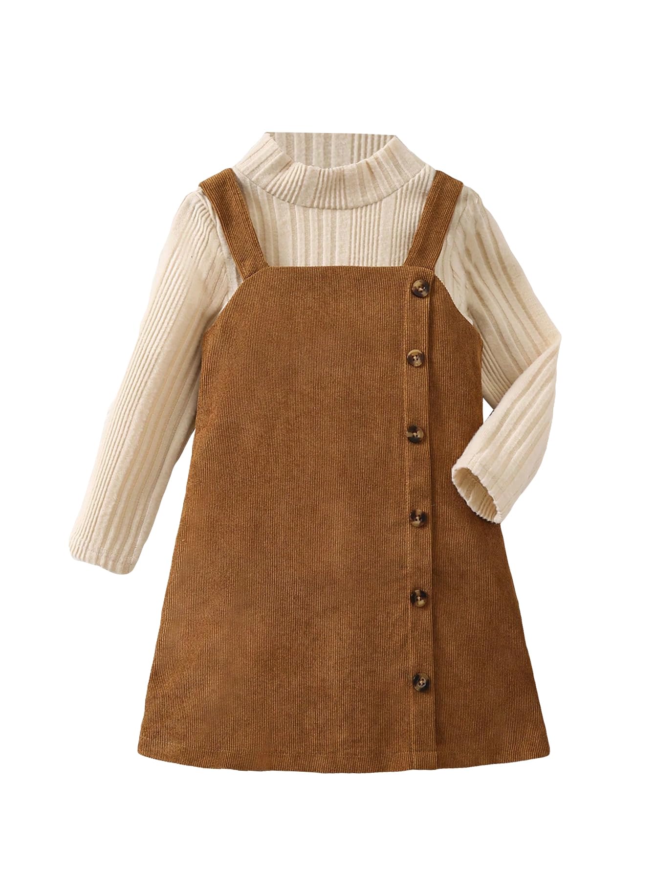 Outfit Makemechic Toddler Baby Girl Fall Mock Neck Corduroy 4y