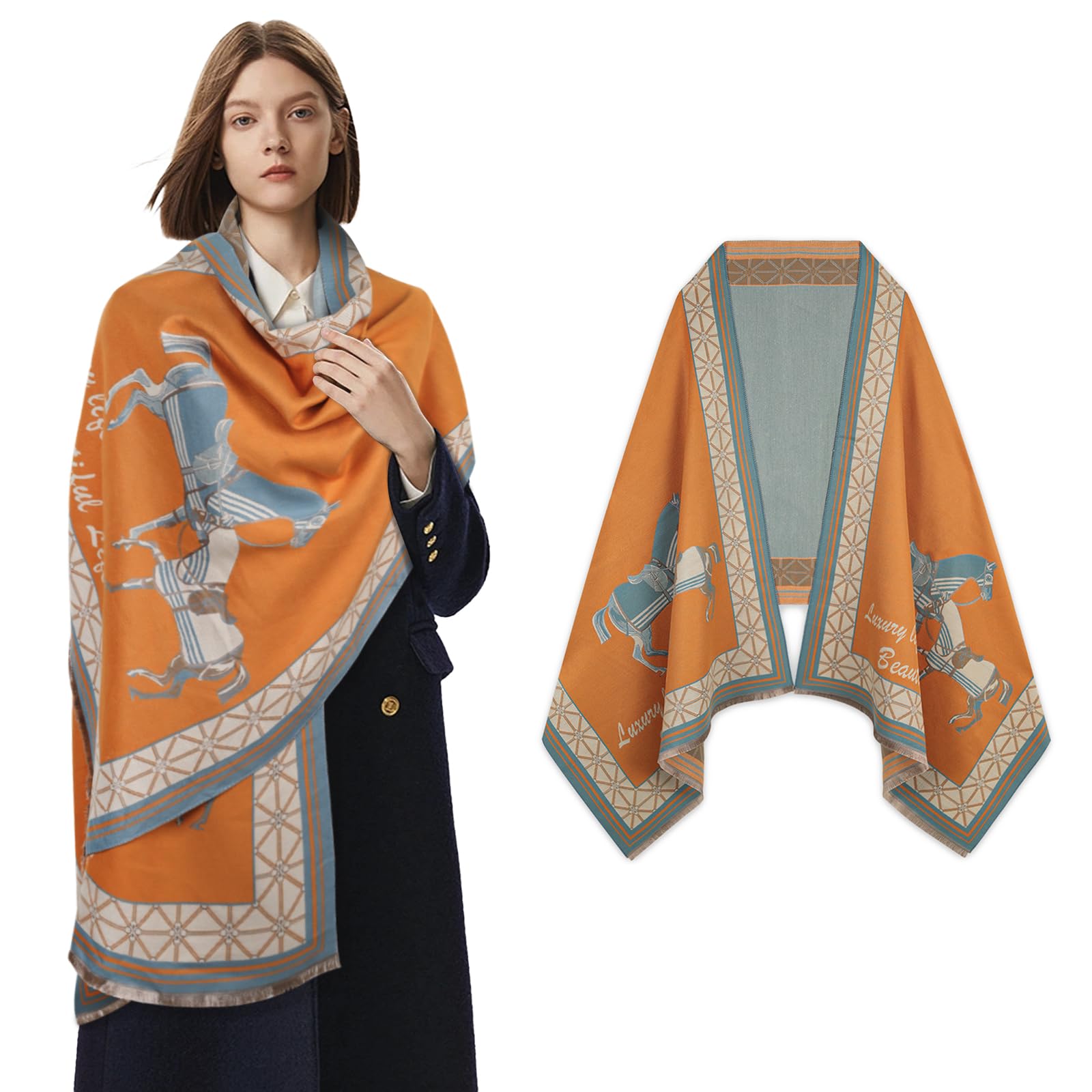 Lenço Extree Pashmina Silky Shawl Wrap Para Mulheres 74,4 X 24,4 Cm