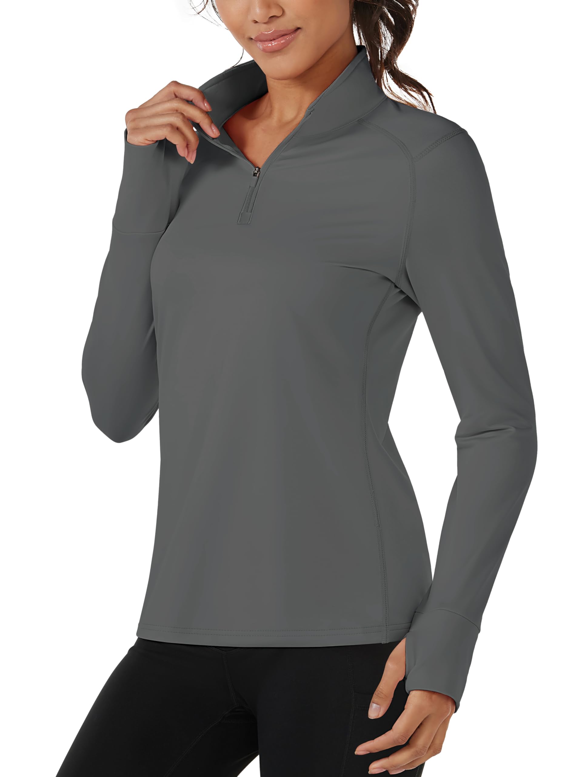 Camisa De Treino Tacvasen Mock Neck Pullover Layer Para Mulher